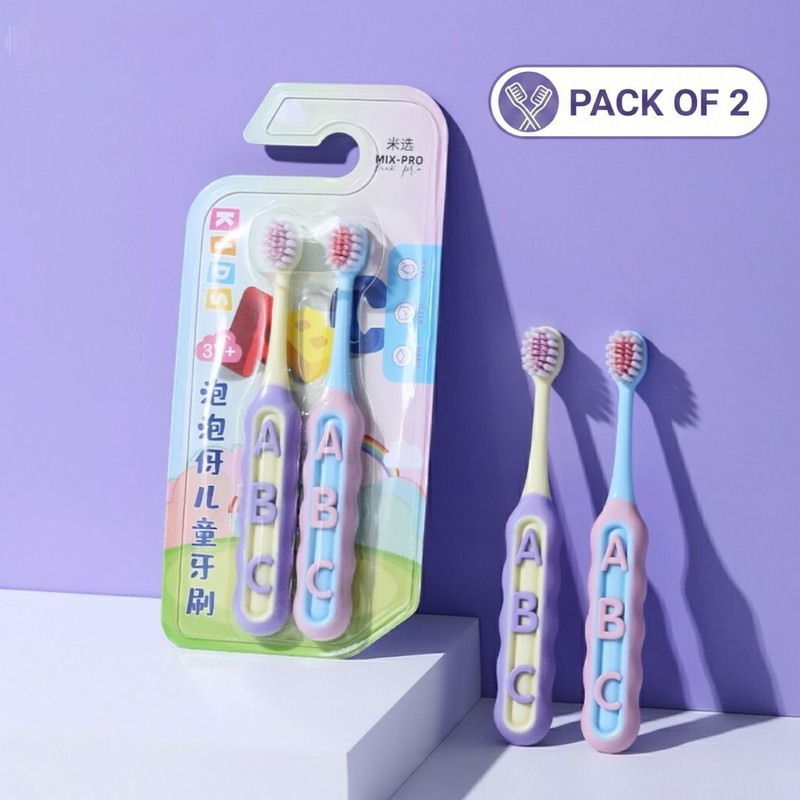 A R International Kids Toothbrush Soft Bristles ABC Grip Anti-Slip 3+ Years(Pack of 2) Extra Soft Toothbrush(Pack of 2)