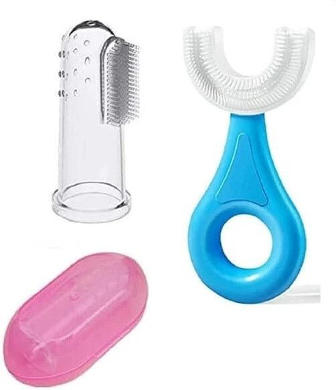 KIDWRAP U-Shaped With Finger Manual Toothbrush For Kids, 2-6 Years Kids Toothbrush Ultra Soft Toothbrush(Pack of 2)