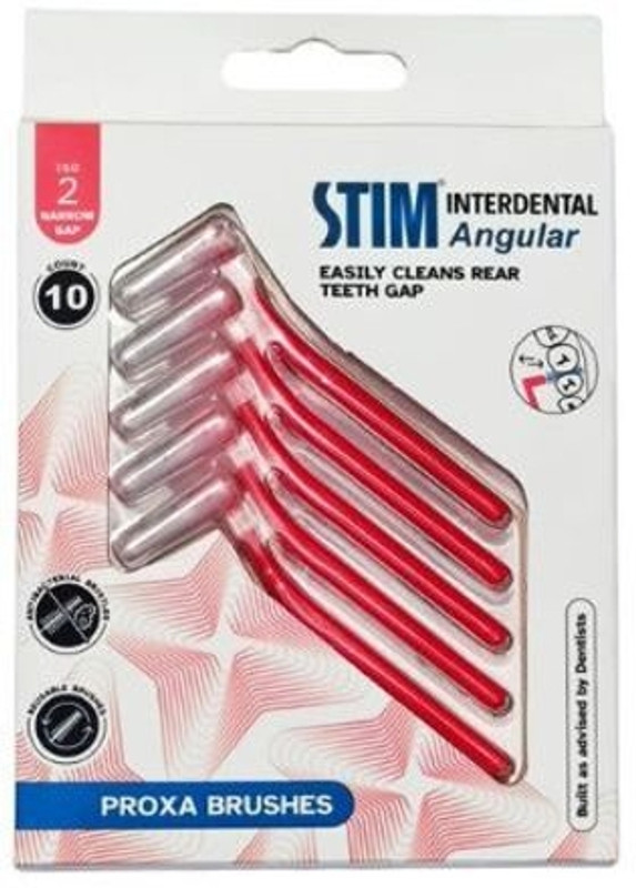 STIM Interdental Angular ISO 2 | Easy Cleaning Between Teeth | For Narrow Gaps Soft Toothbrush(Pack of 10)