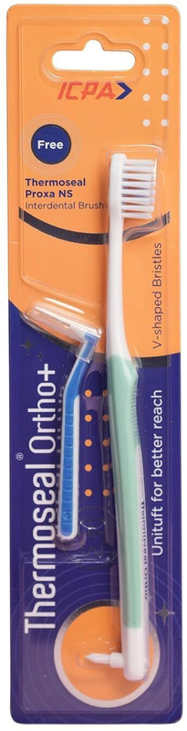 Thermoseal ortho brush is a professionally designed orthodontic brush 3pcs. Hard Toothbrush(Pack of 3)