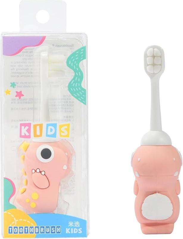 Bazaar Kids Toothbrush Cute Dino Design Soft Tooth Brush Extra Microfiber Soft Bristles Soft Toothbrush