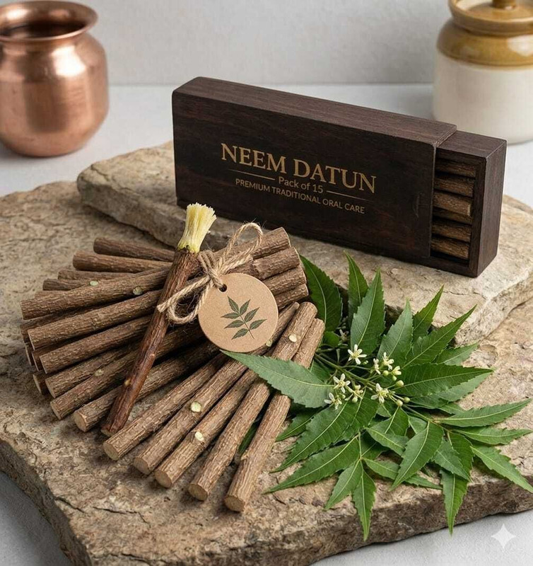Pkfashionss Neem Datun Sticks Pack of 15 | Natural Herbal Toothbrush | Traditional Oral Care Hard Toothbrush