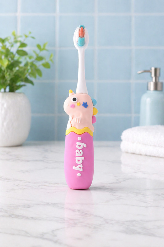 Magic Pebbles Baby Kids Toothbrush with Ultra Soft Bristles & Cute Cartoon Handle 2Year+ Extra Soft Toothbrush