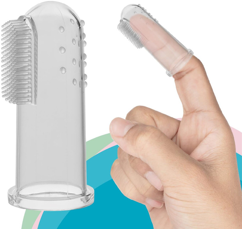 LuvLap Baby & Mom Silicone Finger Brush | 2-in- 1 Brush For Tongue & Gum Cleaning Ultra Soft Toothbrush