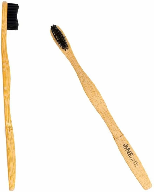 Onearth Bamboo Toothbrush - Pack of 2 Charcoal Soft Toothbrush(Pack of 2)