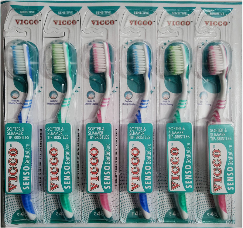 VICCO SENSO GentleCare Sensitive ToothBrush 6pcs Extra Soft Toothbrush(Pack of 6)