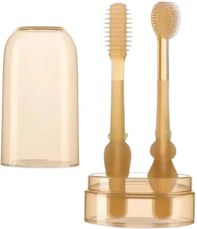 Glosstiy Glam 1 Portable Toothbrush & 1 Tongue Cleaner with 1 Case Ultra Soft Toothbrush
