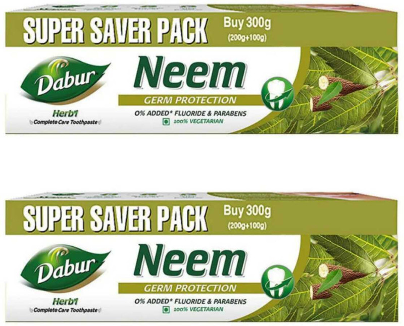 Dabur Herbal Neem Complete Care Germ Protection Toothpaste 300gm 2pc Toothpaste(600 g, Pack of 2)