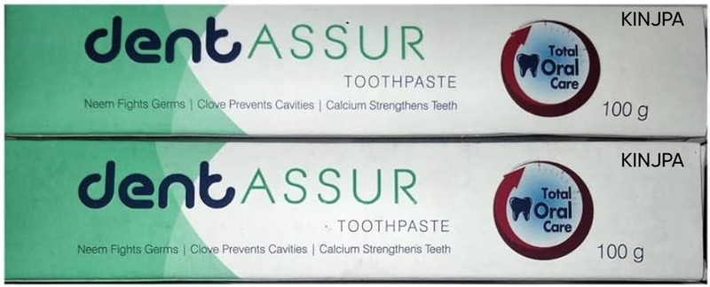 KINJPA %Assure Toothpaste Pack of 2 – Neem & Clove Blend | Ayurvedic Dental Care Toothpaste(200 g, Pack of 2)