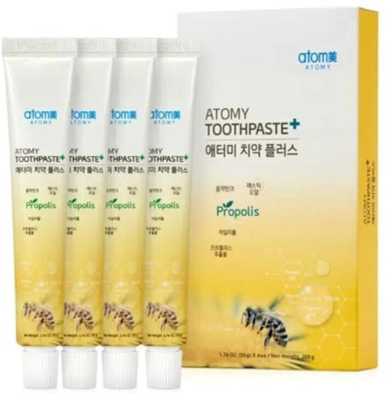 ATOMY Bee Propolis (cures bad breath,mouth ulcers,loose teeth) Toothpaste(50 g, Pack of 4)
