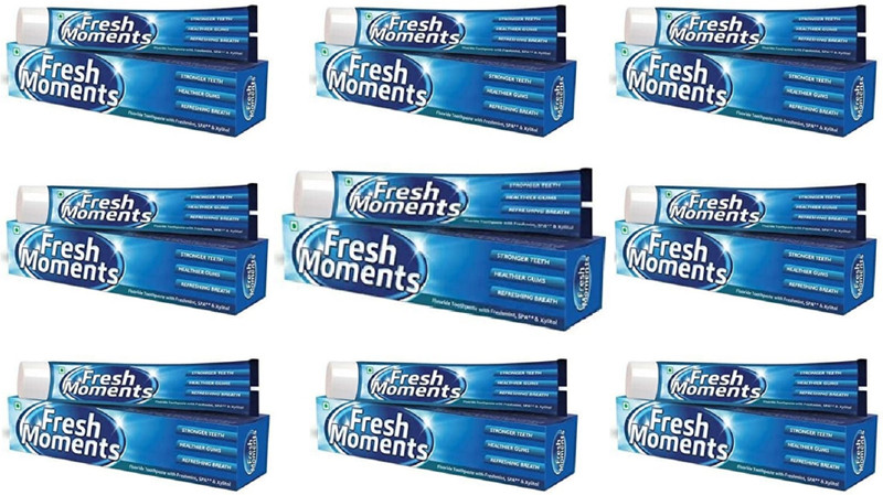fresh moments Refreshing & Whitening Pack of 9 Toothpaste(900 g, Pack of 9)