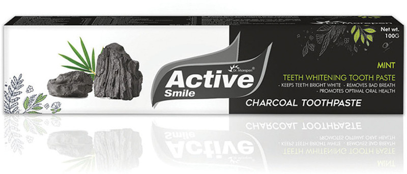 Dr. Morepen Active Smile Charcoal Toothpaste for Teeth Whitening & Bad Breath Removal Toothpaste(100 g)