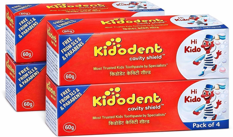 KIDODENT Baby Toothpaste | Kids Oral Care Toothpaste | Mild & Safe Toothpaste Toothpaste(60 g, Pack of 4)