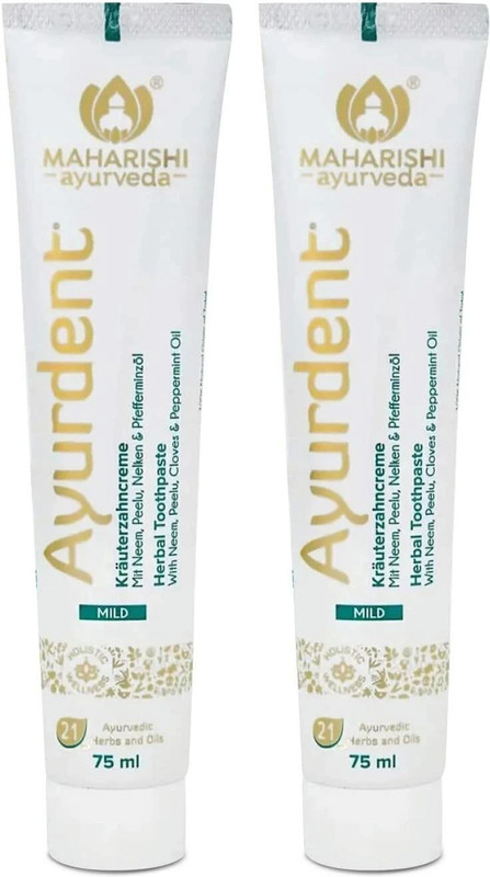 MAHARISHI ayurveda Ayurdent Mild, Whitens & Strengthens Teeth, Fights Plaque, Cavity & Bad Breath Toothpaste(75 ml, Pack of 2)