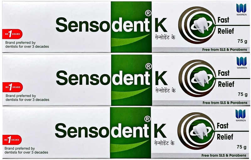 sensodent K Medicated Dental Toothpaste 75 g Packs Toothpaste(225 g, Pack of 3)
