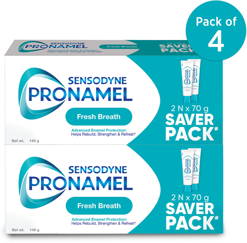 Sensodyne Pronamel Enamel Care Toothpaste with Cavity Protection & Fresh Breath, 4x70g Toothpaste(280 g, Pack of 4)