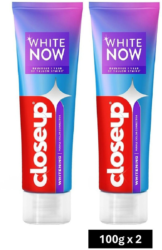 Closeup White Now Purple Color Corrector toothpaste Pack of 2 Toothpaste(200 g, Pack of 2)