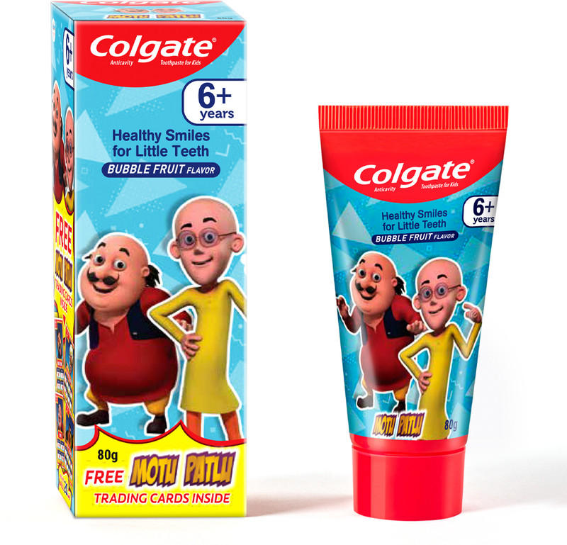 Colgate Kids , Gentle Protection for 6+ Years, Motu Patlu Bubble Fruit Flavour Toothpaste(80 g)