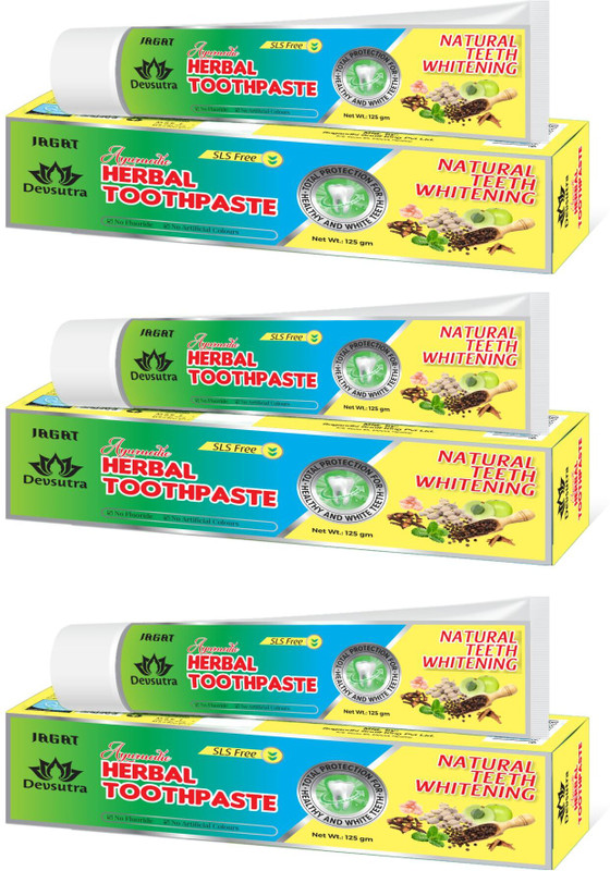 Jagat Devsutra Dr. Trusted Ayurvedic HERBAL Activated Charcoal Toothpaste for Teeth Whitening - 100% Natural Formula with Mint Flavour, No Fluoride & Artificial Colours Toothpaste(250 g, Pack of 2)