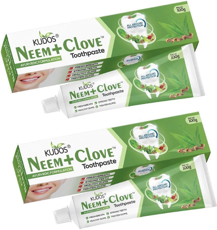 KUDOS Neem+ Clove Toothpaste Toothpaste(200 g, Pack of 2)