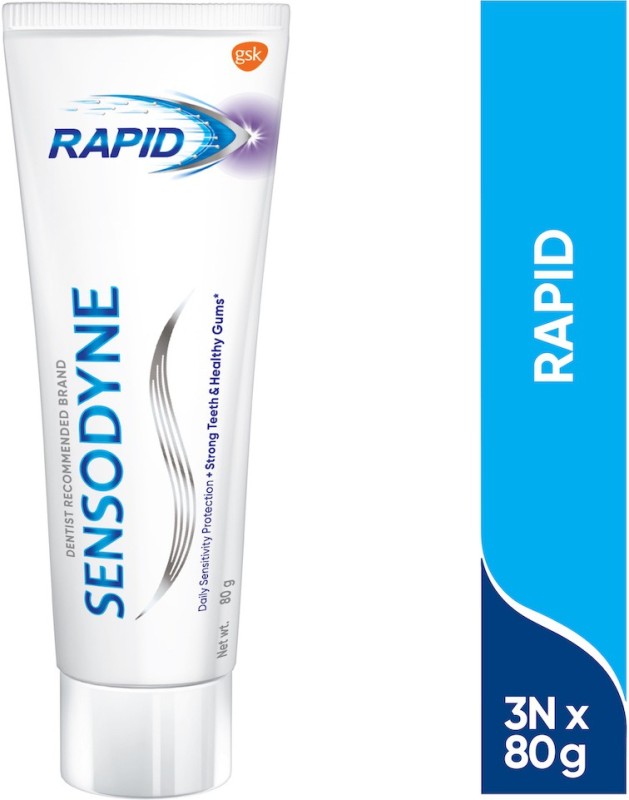 SENSODYNE Rapid Toothpaste Combo Pack Toothpaste  (240 g, Pack of 3)