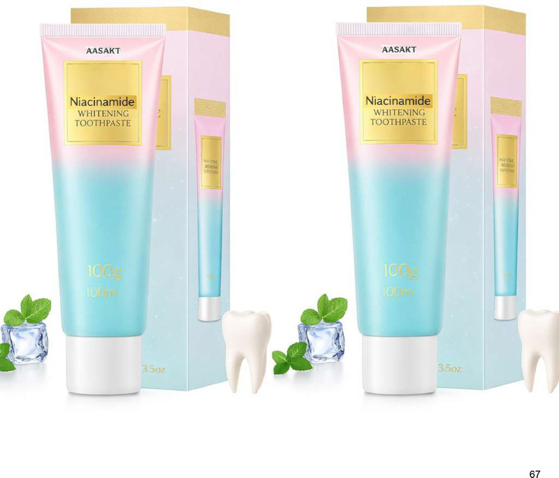 AASAKT Niacinamide Toothpaste for Deep Cleaning and White Teeth Toothpaste(200 g, Pack of 2)