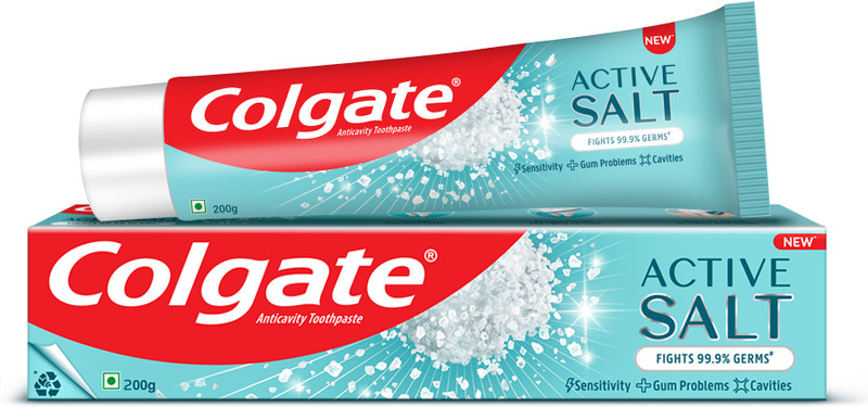 Colgate Active Salt Toothpaste with Salt and Mint, Daily Germ Protection (Combo Pack) Toothpaste(300 g)