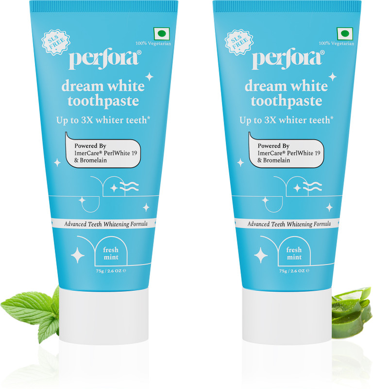 Perfora Dream White Toothpaste for Adults-75 gm|SLS Free & Instant Teeth Whitening Toothpaste(150 g, Pack of 2)