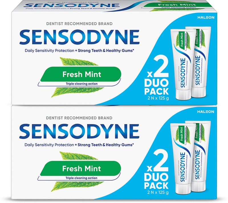 SENSODYNE Fresh Mint Combo, for daily sensitivity protection Toothpaste(500 g, Pack of 4)