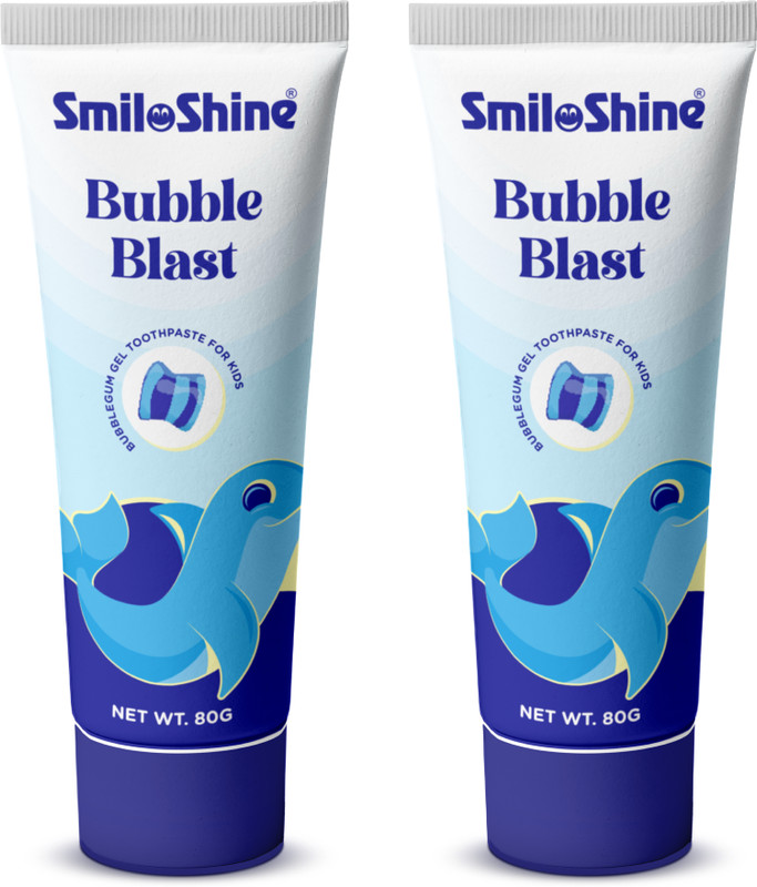 SmiloShine Gel Toothpaste for Kids - Bubble Gum Flavor Pack of 2 Toothpaste(160 g, Pack of 2)