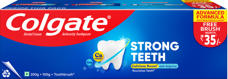 Colgate Strong Teeth, India's No: 1 Toothpaste Brand, 2X Stronger Teeth. Toothpaste(200 g)