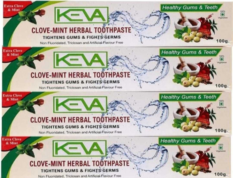 KEVA Cavity Protection Toothpaste No Added Fluoride Parabens Toothpaste(4, Pack of 4)