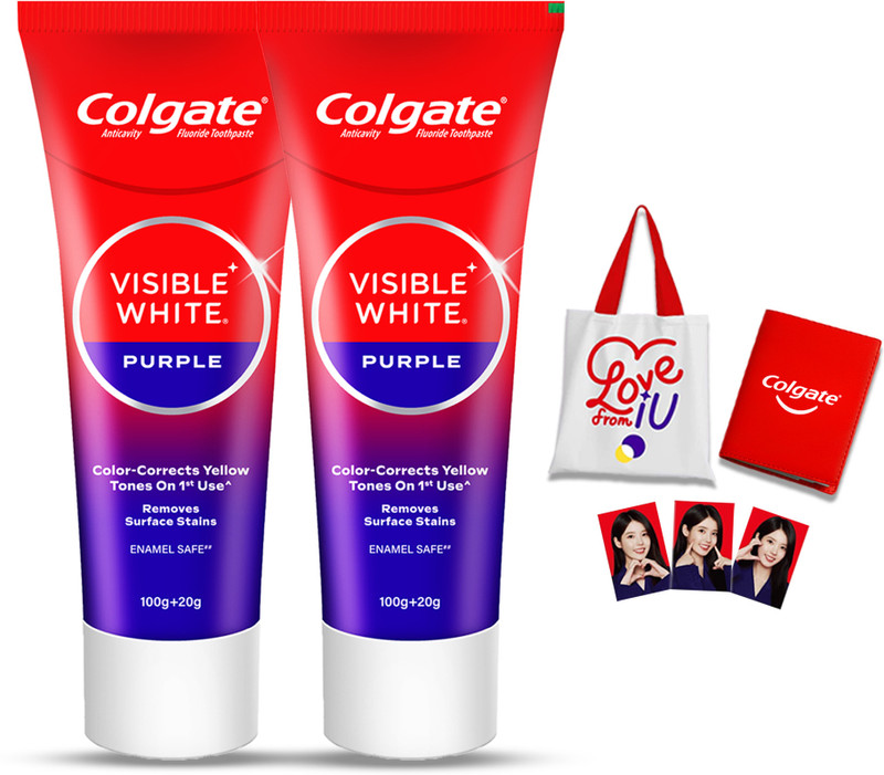 Colgate Visible White Purple Toothpaste Signed Gratitude Journal & Tote Bag Toothpaste(240 g)