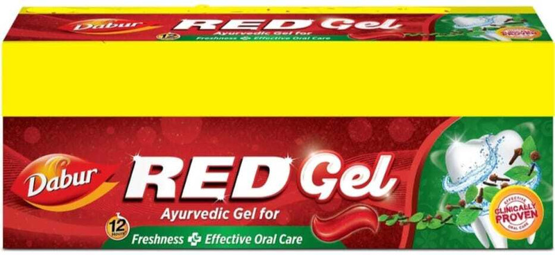 Dabur (Combo Pac Red Gel Pastek- 150g x2 Pack of 2) Teeth Wipe(Pack of2)