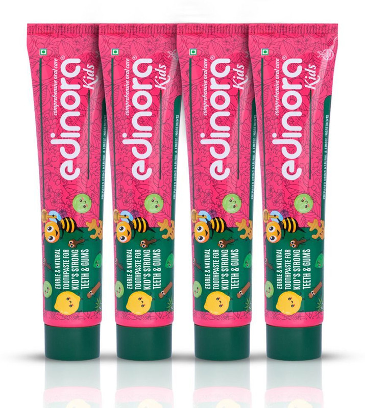 Edinora Kids ayurvedic toothpaste | pack of 4 (90g*4) Toothpaste(360 g)