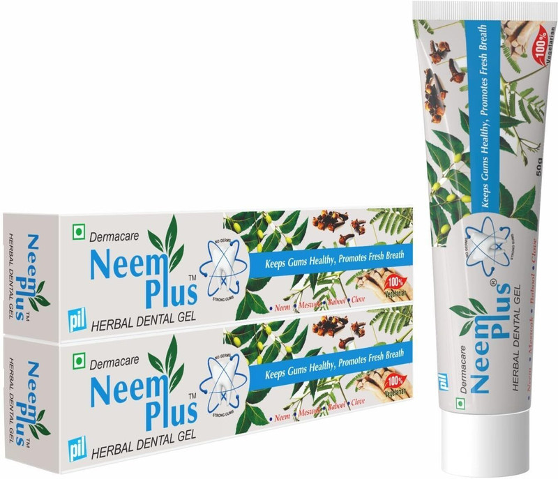 Pil Neem Plus Herbal Dental Gel Strengthens Teeth & Gums Fresh Breath Toothpaste(200 g, Pack of 2)