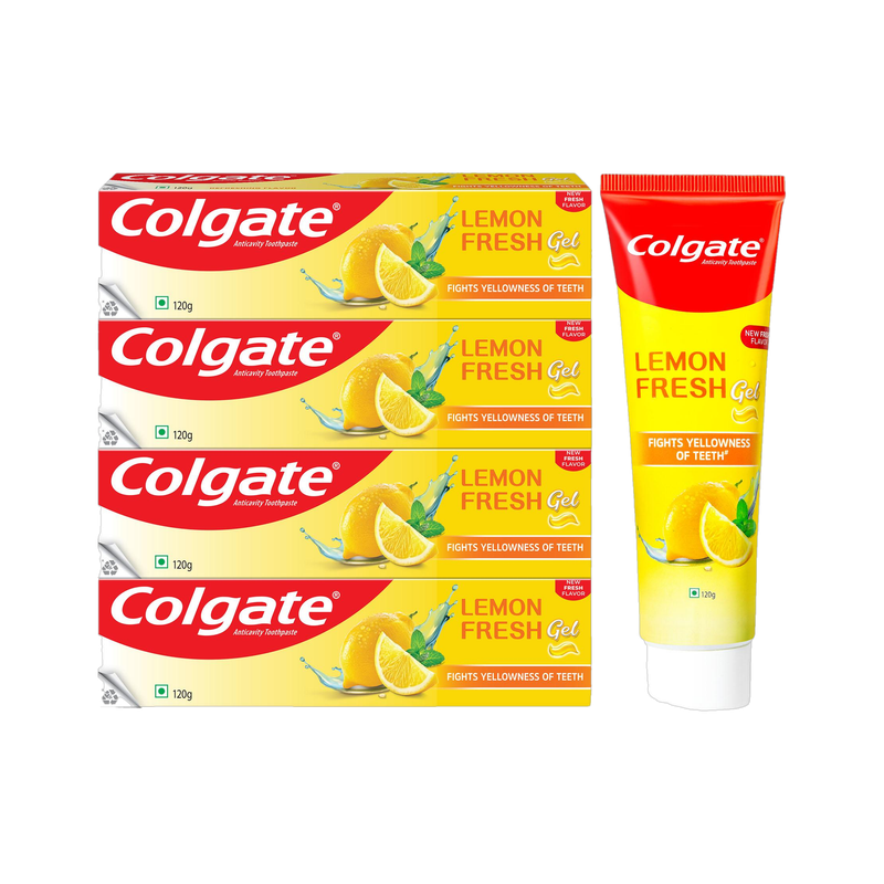 Colgate Lemon Fresh Whitening Gel Toothpaste(480 g, Pack of 4)