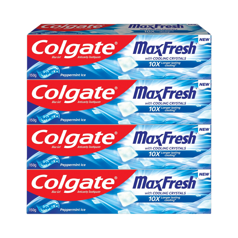 Colgate MaxFresh Toothpaste, Blue Gel Paste with Menthol - Peppermint Ice (Combo Pack) Toothpaste(600 g, Pack of 4)