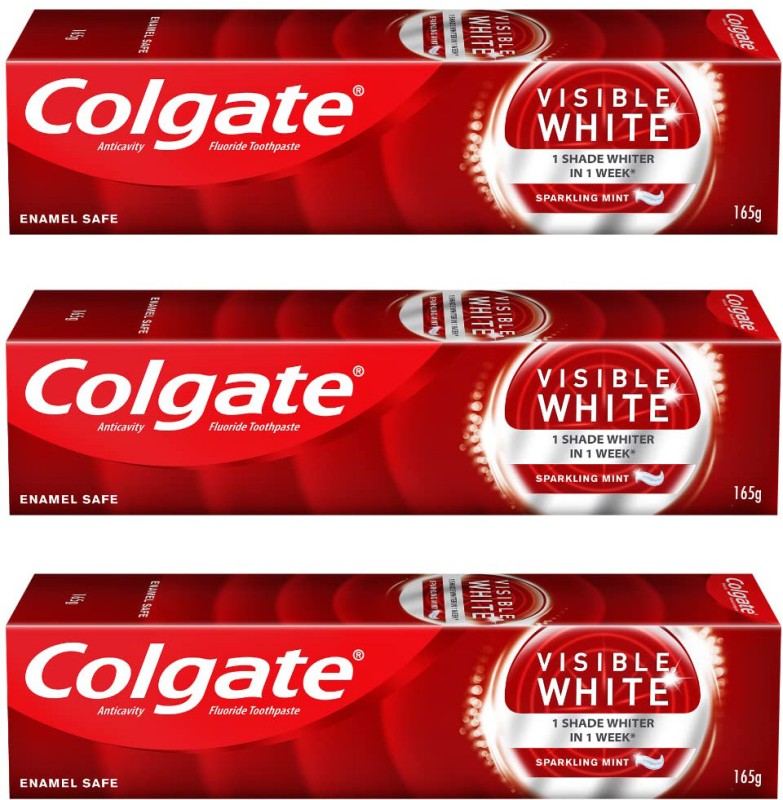Colgate Visible White Toothpaste  (495 g, Pack of 3)