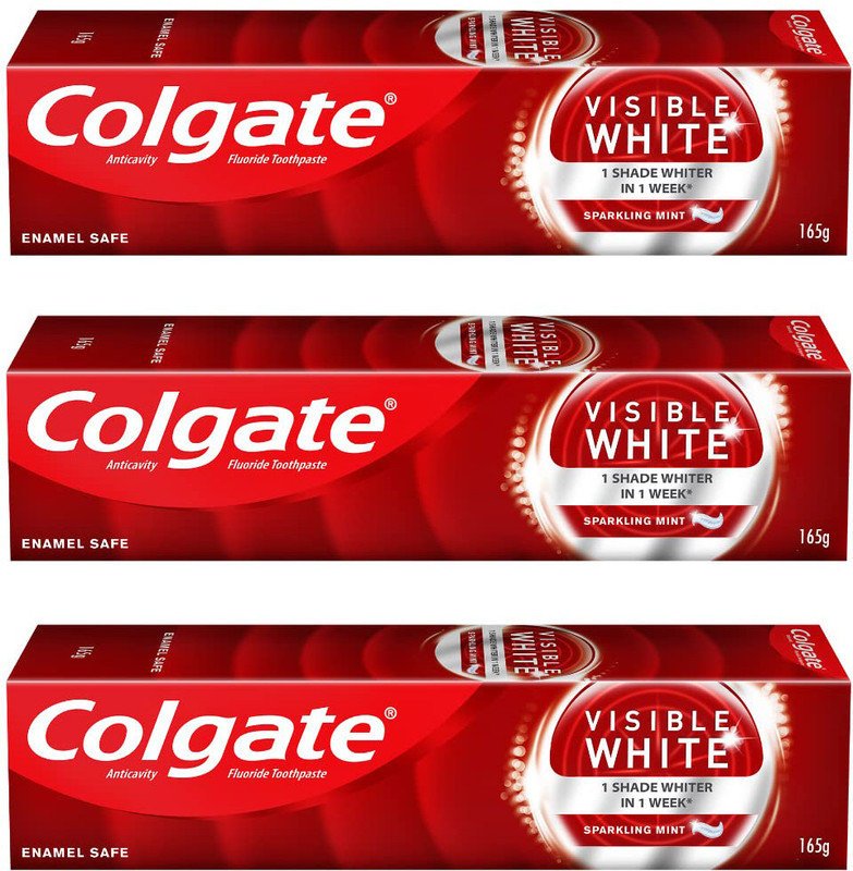 Colgate Visible White Toothpaste (495 g, Pack of 3)