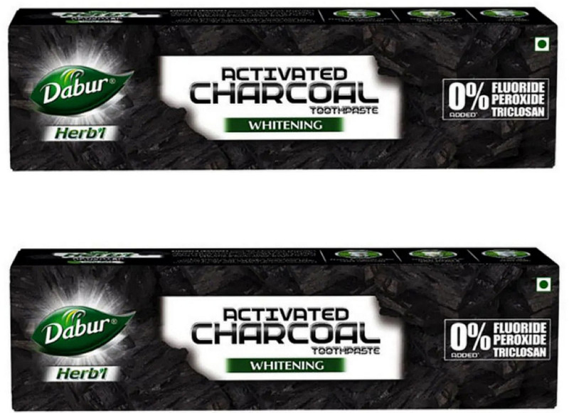 Dabur Activated Herbal Charcoal Toothpaste With Mint 120gm 2pc Toothpaste(240 g, Pack of 2)
