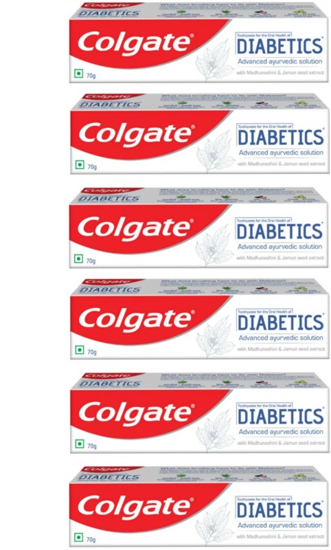 Colgate Diabetics Advanced Ayurvedic Solution 6x70g (Pack of 6, 70g each) Toothpaste  (420 g, Pack of 6)