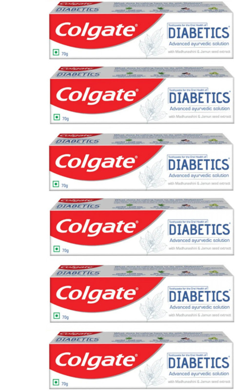 Colgate Diabetics Advanced Ayurvedic Solution 6x70g (Pack of 6, 70g each) Toothpaste (420 g, Pack of 6)