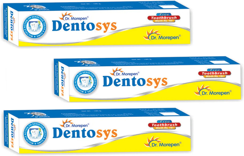 Dentosys new d e n t o s y s toothpaste with toothbrush inside free (pack of 3 *100g) Toothpaste(300 g, Pack of 3)