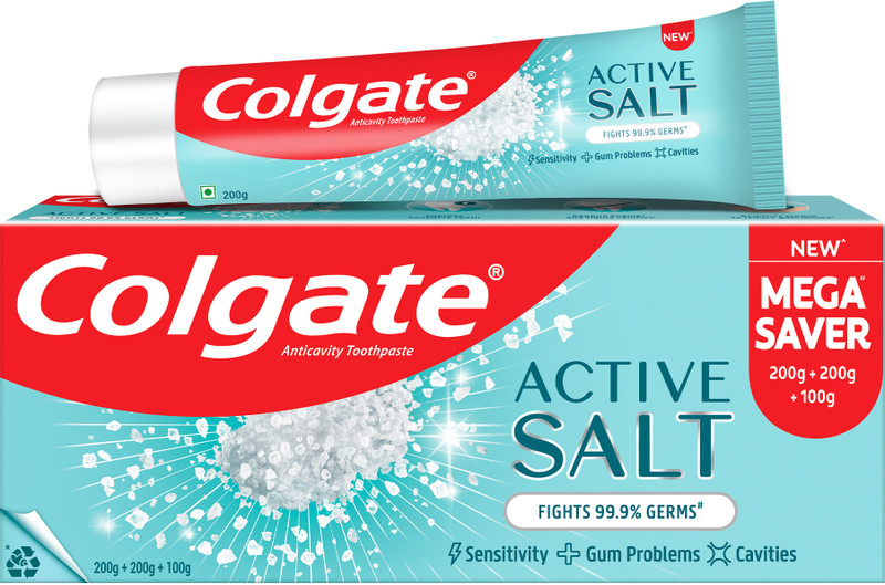 Colgate Active Salt Tooth paste, Daily Germ Protection, Healthy Gums & Teeth, Combo Pack Toothpaste(500 g)