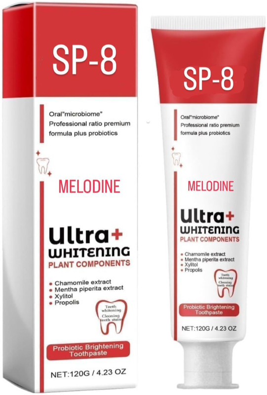 MELODINE Sp8 ultra whitening toothpaste advanced probiotic for teeth , pack of 1 (30g) Toothpaste(30 g)