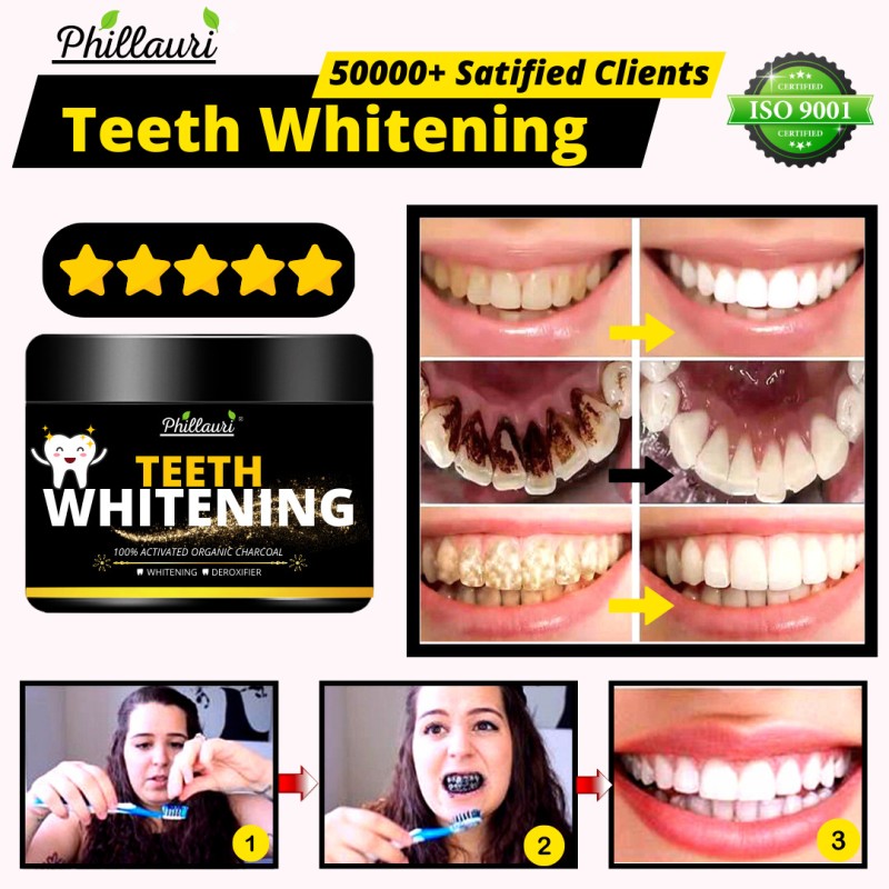 Phillauri Teeth Whitening Powder Activated Charcoal for Natural Teeth Whitening  (50 g)