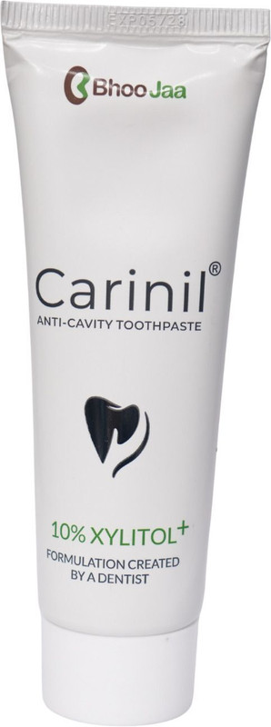 Carinil Anti-Cavity Toothpaste with 10% Xylitol + Fluoride + Herbs - SLS & Paraben Free Toothpaste(100 g)