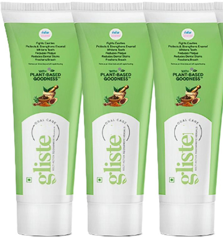 MAHA Herbal glister pack of 3 Toothpaste(50 g, Pack of 3)