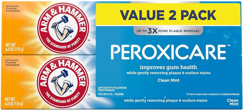 Arm & Hammer PeroxiCare Tartar Control Fluoride Toothpaste with Baking Soda & Peroxide Toothpaste(170 g, Pack of 2)